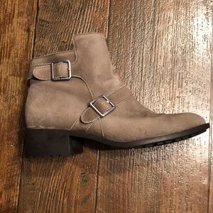 Greige ankle booties